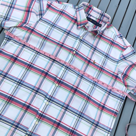 POLO RALPH LAUREN SHORT SLEEVE PLAID OXFORD - Picture 5 of 6